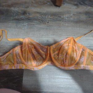 Watercolor Tie Dye Unlined Lace Strapless Bra
